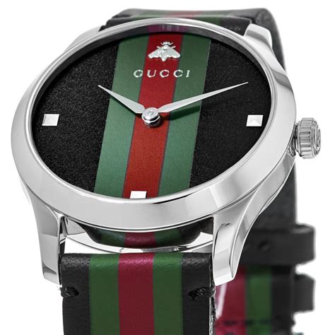 gucci g-timeless black dial black leather 126.3|Gucci g timeless collection.